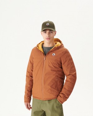 JOTT Bergen Reversible Hooded Muške Donje Jakne Smeđe Boje Senfa | UOW-7739