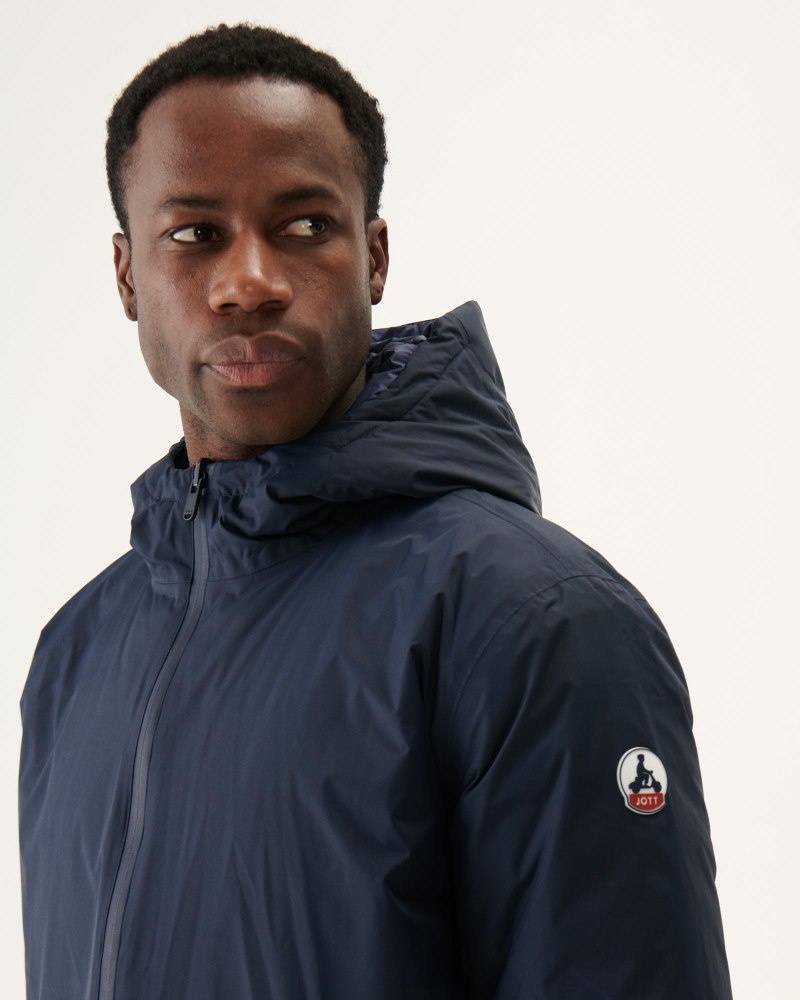 JOTT Bergen Reversible Hooded Muške Donje Jakne Tamnoplave | VDY-9995