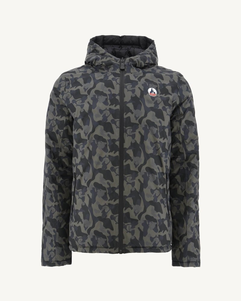 JOTT Bergen Reversible Hooded Muške Pufer Jakne Maskirne Crne | HOB-1784