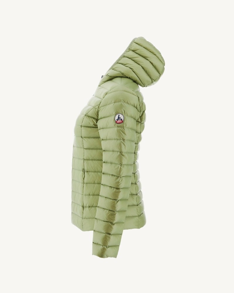 JOTT Cloe Lightweight Hooded Ženske Donje Jakne Svijetlo Kaki Boja | JXY-3087