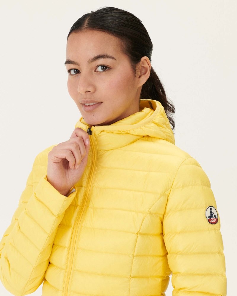 JOTT Cloe Lightweight Hooded Ženske Donje Jakne Svijetlo Žute | ESQ-9087