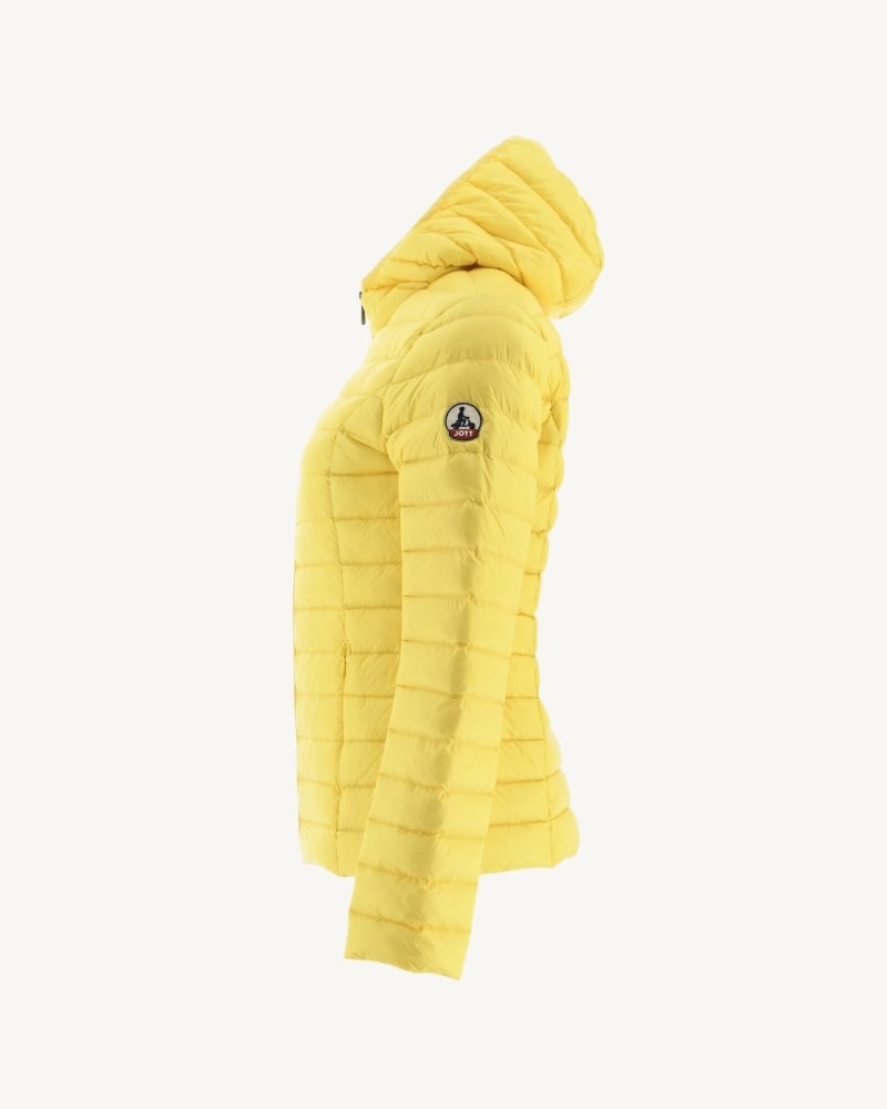 JOTT Cloe Lightweight Hooded Ženske Donje Jakne Svijetlo Žute | ESQ-9087