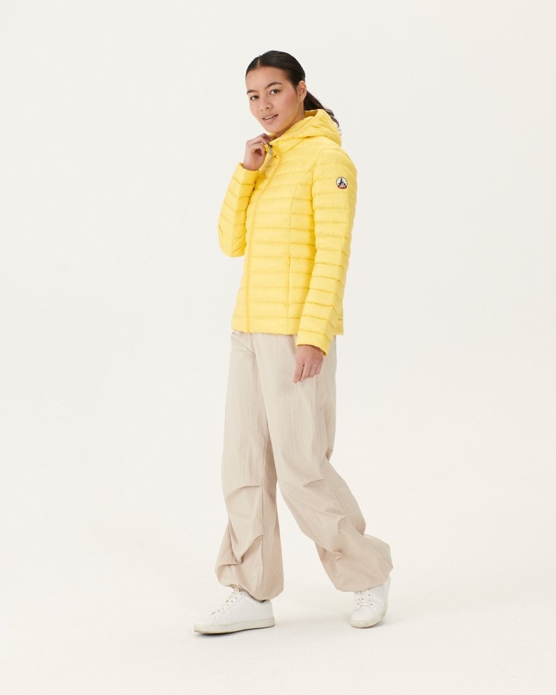 JOTT Cloe Lightweight Hooded Ženske Donje Jakne Svijetlo Žute | ESQ-9087