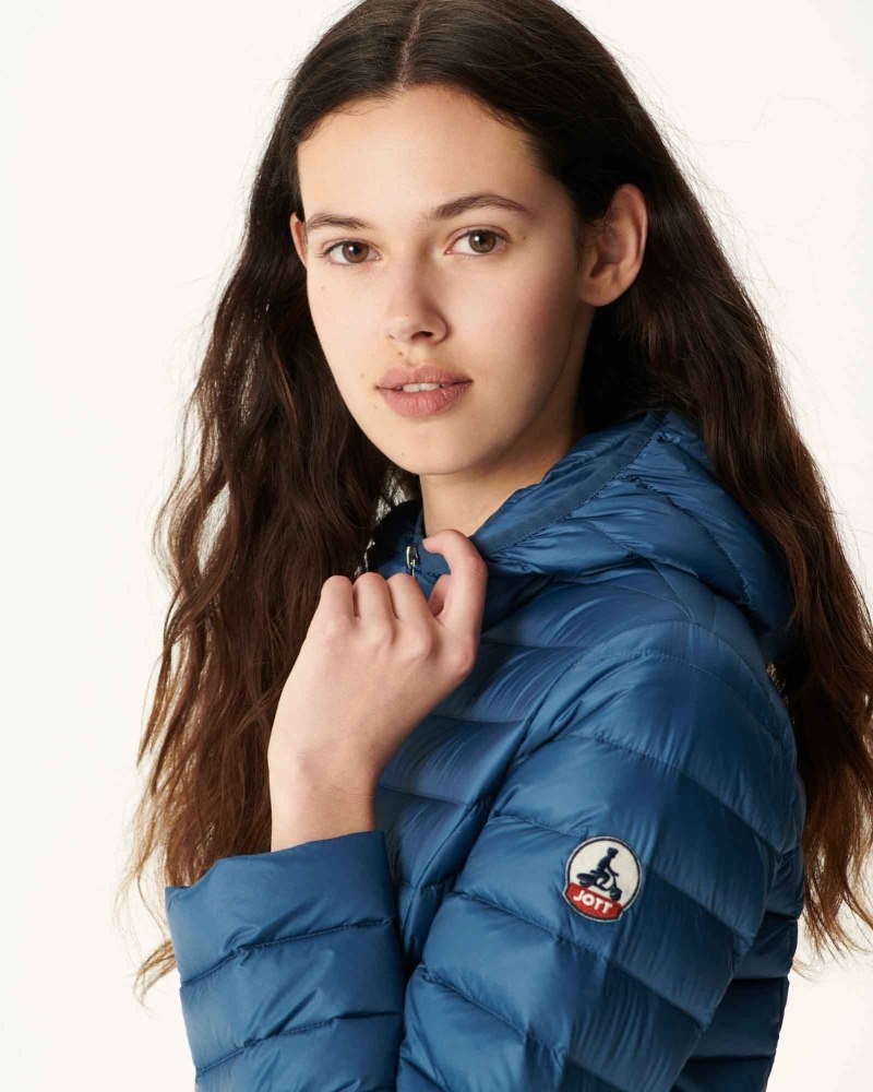 JOTT Cloe Lightweight Hooded Ženske Donje Jakne Plave | JWG-8298