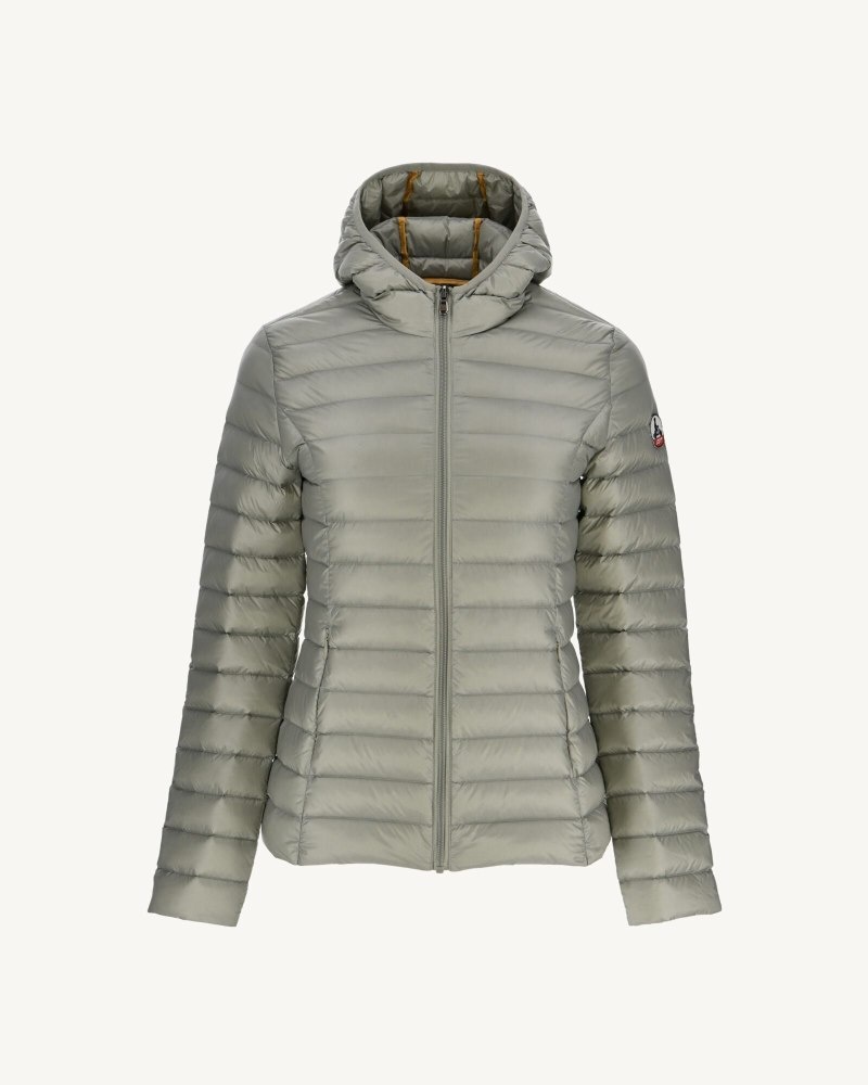 JOTT Cloe Lightweight Hooded Ženske Donje Jakne Sive Zelene | JBA-0807