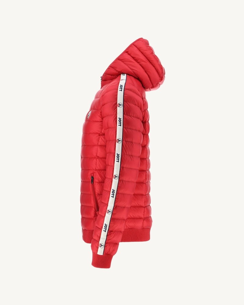 JOTT Colin Hooded Muške Pufer Jakne Crvene | EUU-7668