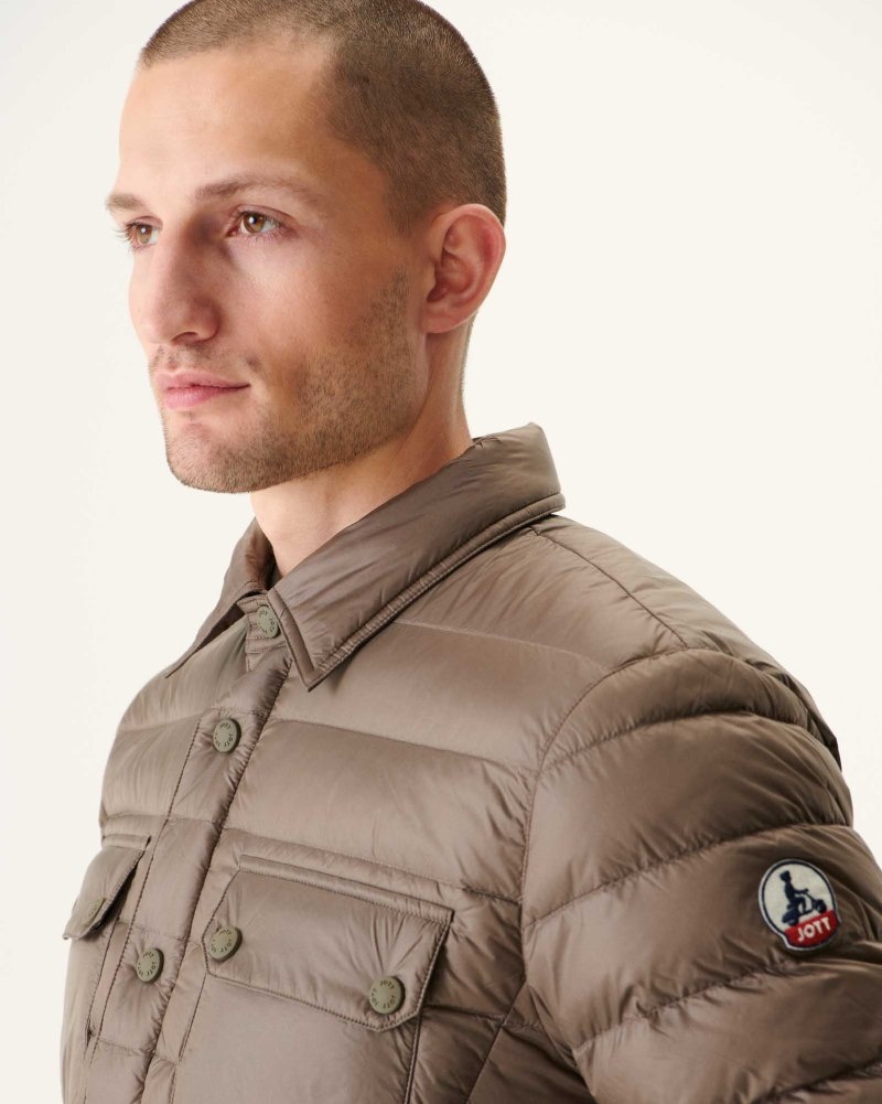 JOTT Cris Light Shirt Collar Muške Donje Jakne Sive Smeđe | BKS-2835
