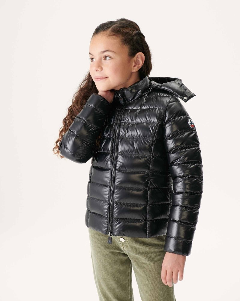 JOTT Grand Froid Opal Lacquered Hooded Dječje Donje Jakne Crne | BMQ-7611
