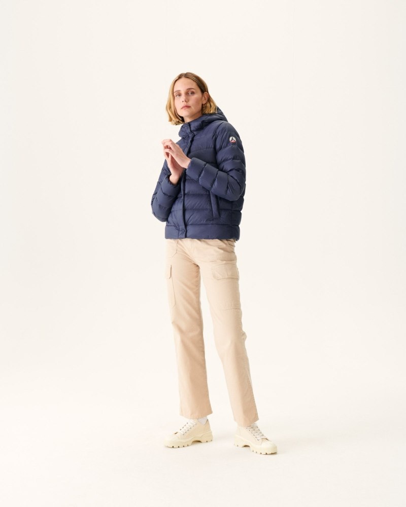 JOTT Jane Ravno Hooded Ženske Pufer Jakne Tamnoplave | XRG-3533
