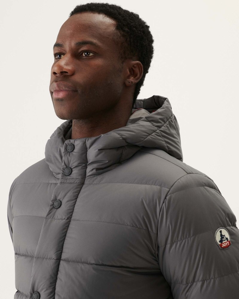 JOTT Jorge Hooded Muške Pufer Jakne Tamno Sive | XBF-4997