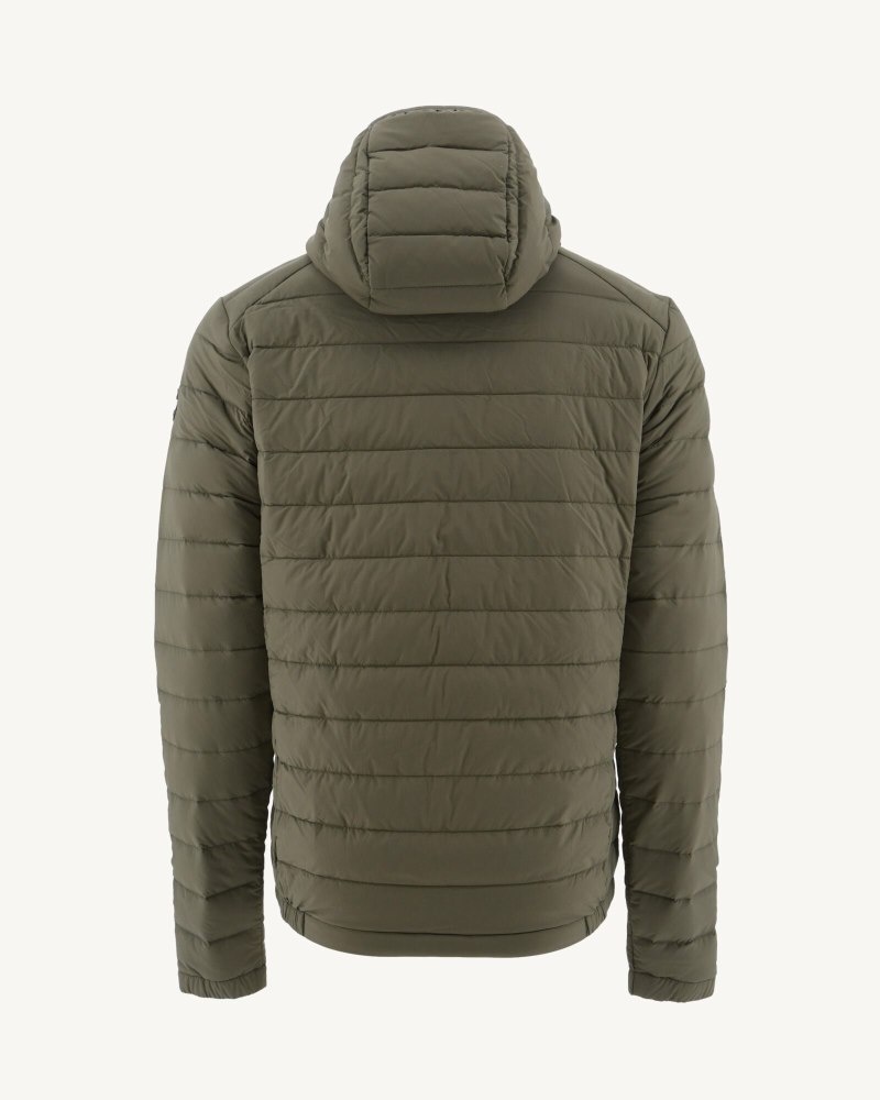 JOTT Lenny Lightweight Hooded Muške Pufer Jakne Maslinasto Zelene | PKQ-1603