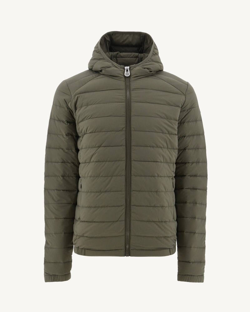 JOTT Lenny Lightweight Hooded Muške Pufer Jakne Maslinasto Zelene | PKQ-1603