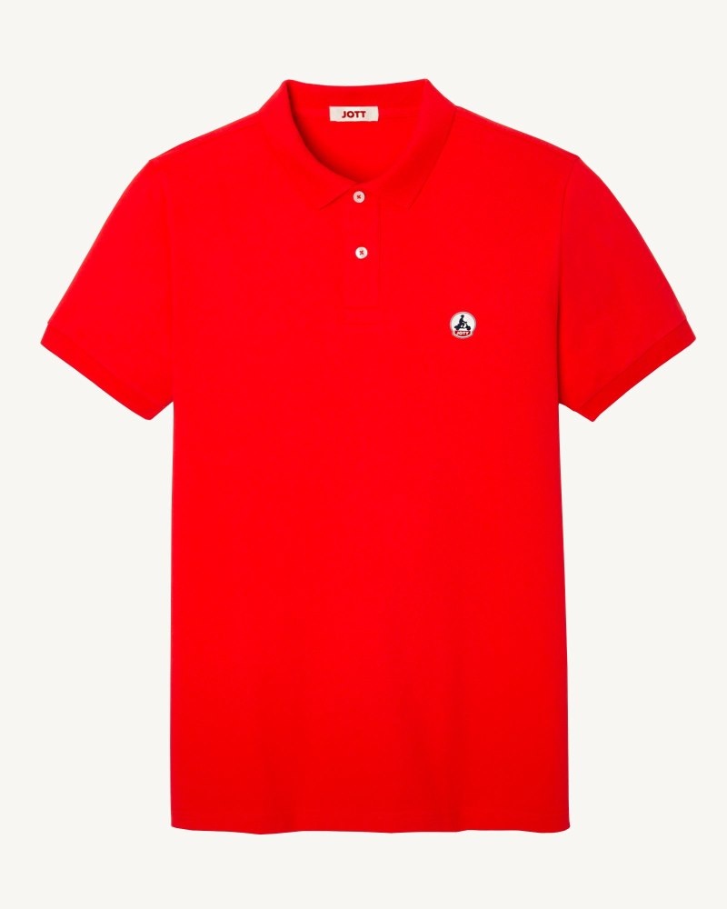 JOTT Marbella Organic Cotton Muške Polo Majice Crvene | EUU-4257
