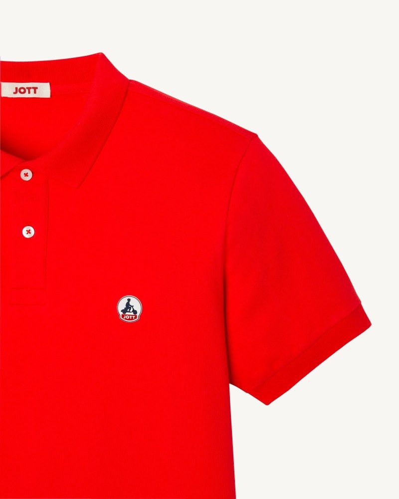 JOTT Marbella Organic Cotton Muške Polo Majice Crvene | EUU-4257