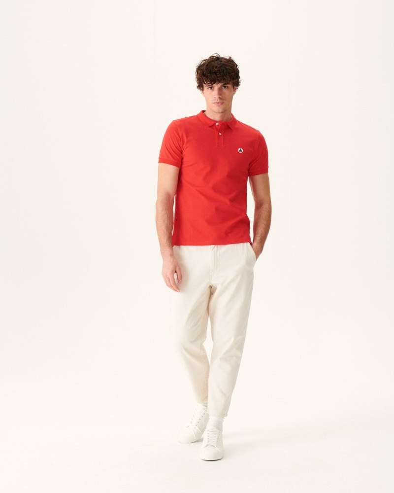 JOTT Marbella Organic Cotton Muške Polo Majice Crvene | EUU-4257