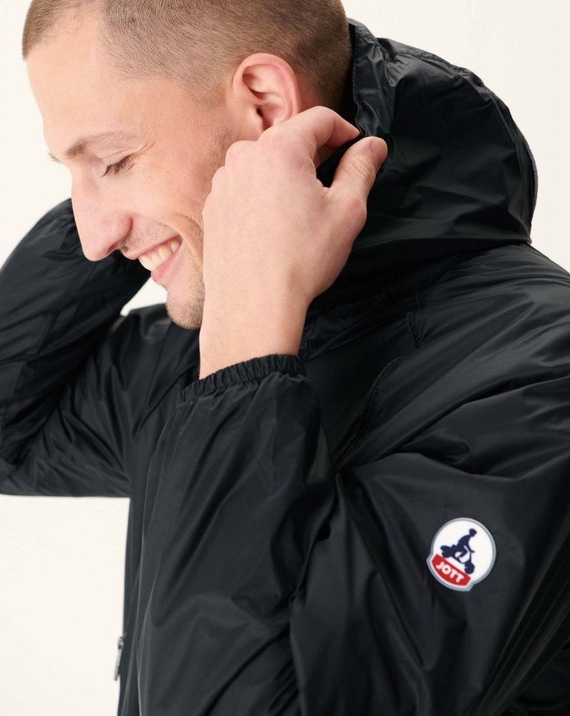 JOTT Mistral Hooded Muške Vjetrovka Crne | LFF-0192
