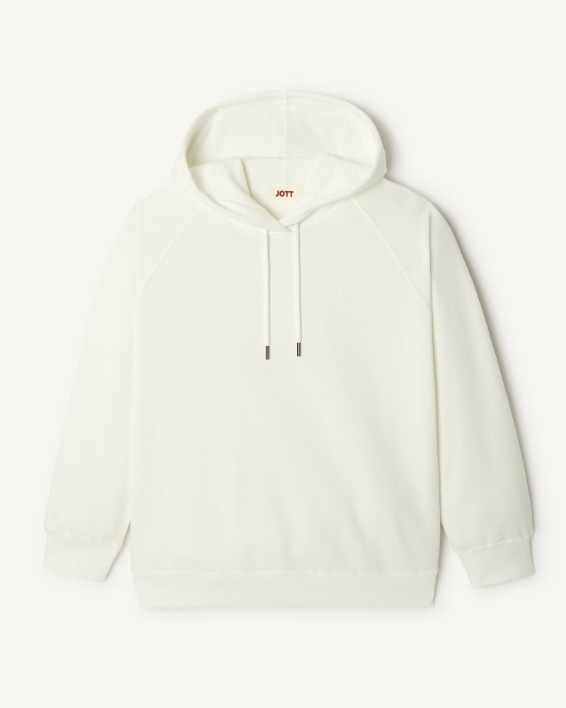 JOTT Monteria Hooded Fleece Ženske Dukserice Bijele | HUW-0196