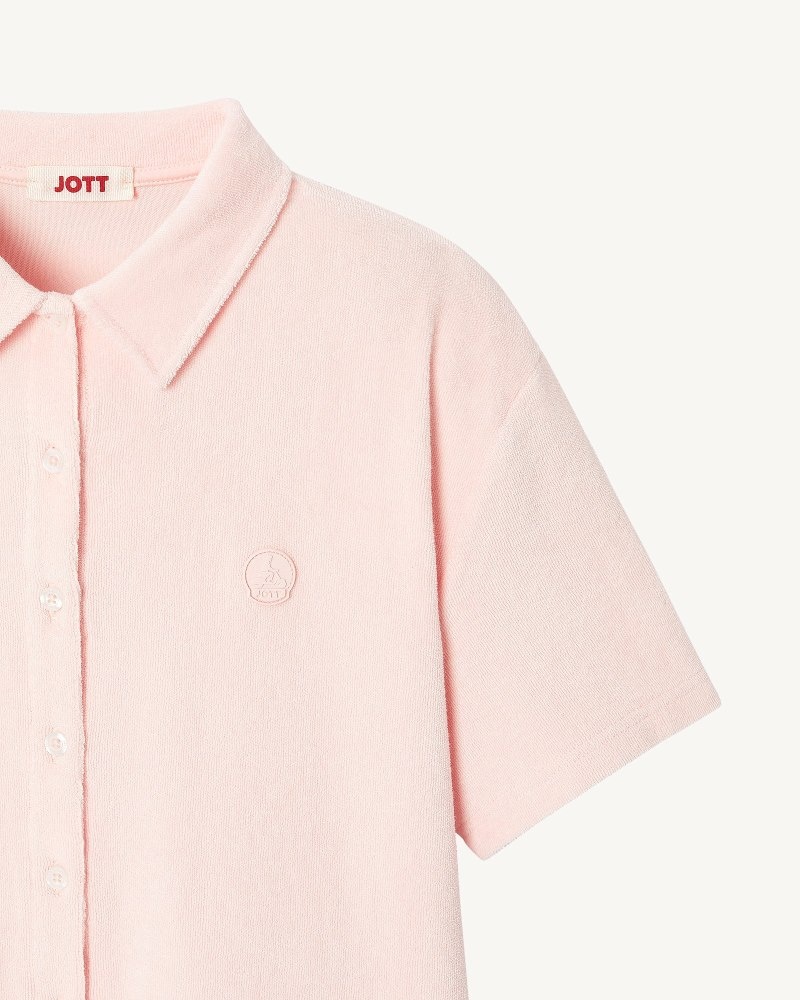 JOTT Nova Short Terrycloth Ženske Košulje Svijetlo Roze | MGY-4392