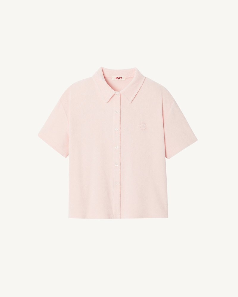 JOTT Nova Short Terrycloth Ženske Košulje Svijetlo Roze | MGY-4392