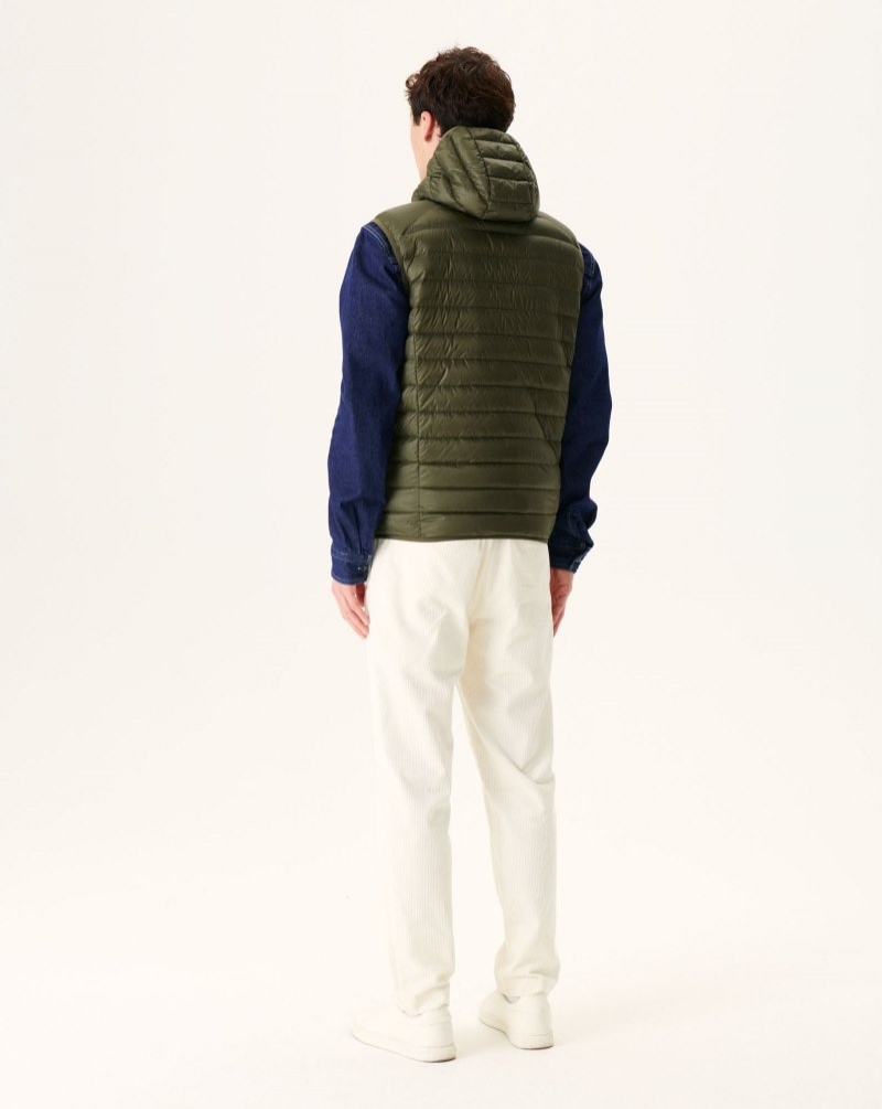 JOTT Pat Hooded Muške Prsluci Maslinasto Zelene | TTA-5259