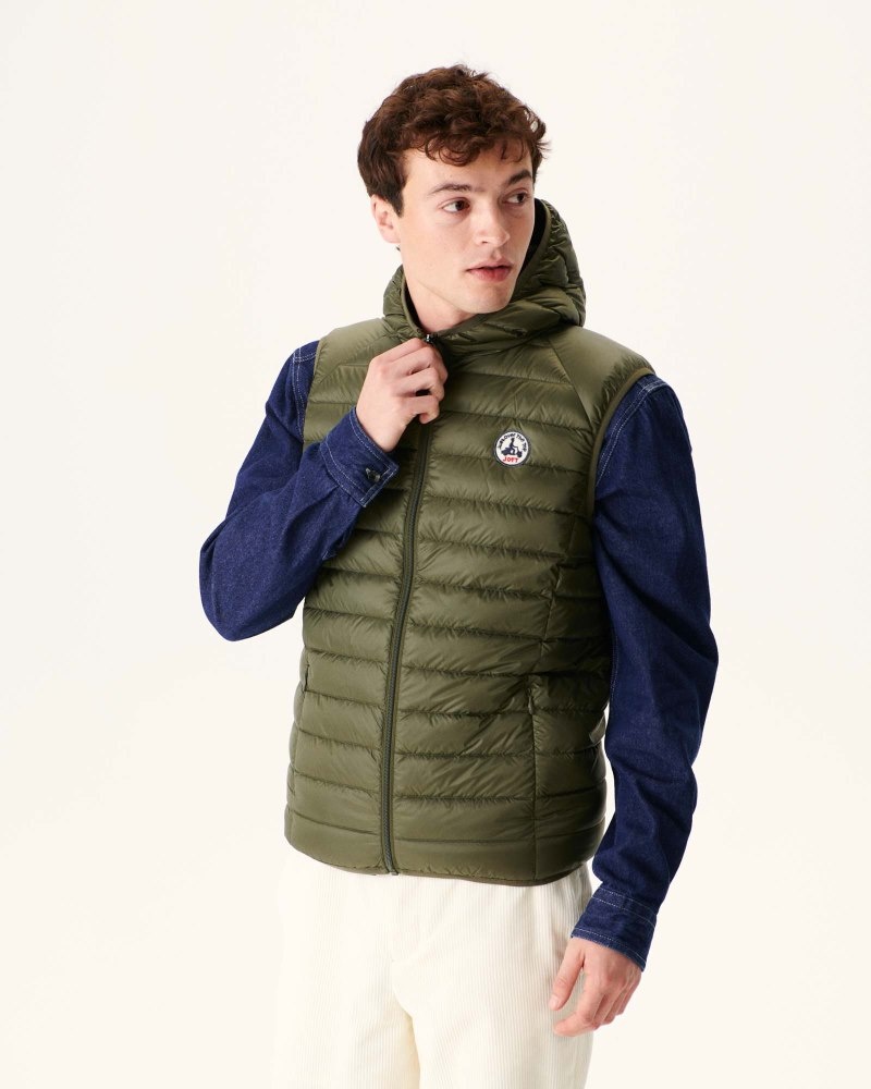 JOTT Pat Hooded Muške Prsluci Maslinasto Zelene | TTA-5259