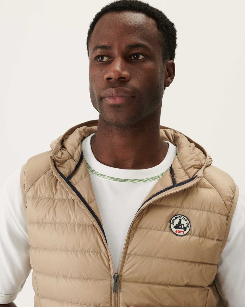 JOTT Pat Hooded Sleeveless Muške Donje Jakne Bež | OZX-5118
