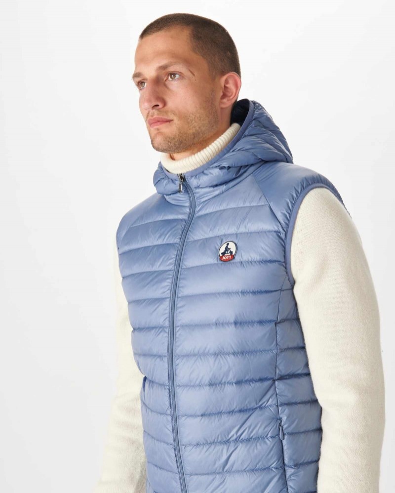 JOTT Pat Hooded Sleeveless Muške Podstavljene Jakne Plave | BKV-8029