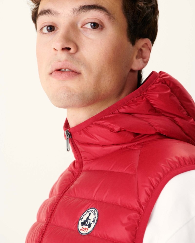 JOTT Pat Sleeveless Hooded Muške Donje Jakne Crvene | COC-3305