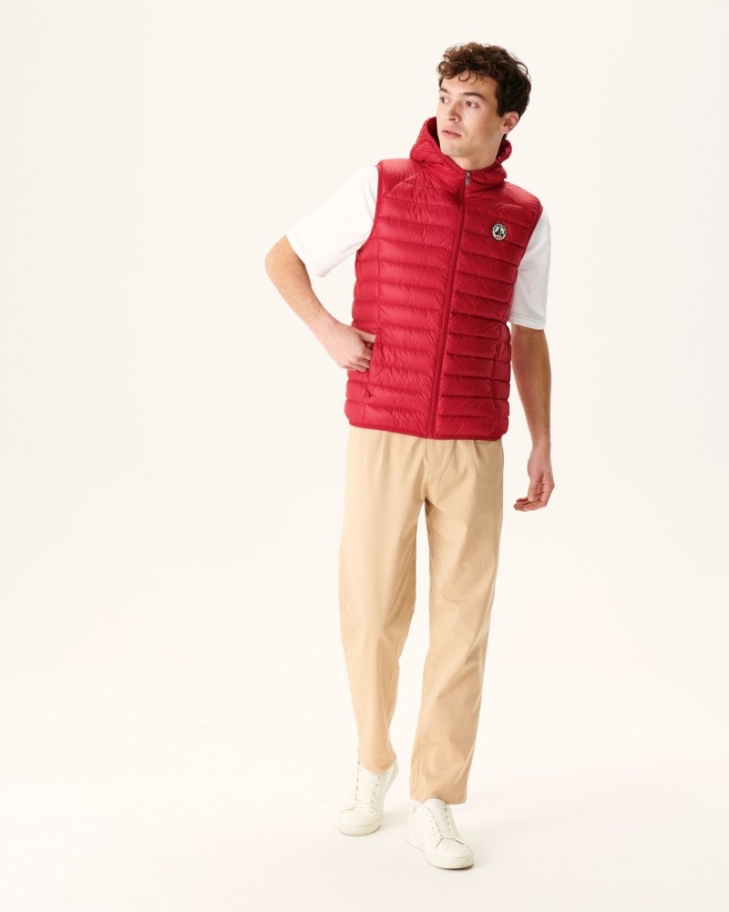 JOTT Pat Sleeveless Hooded Muške Donje Jakne Crvene | COC-3305