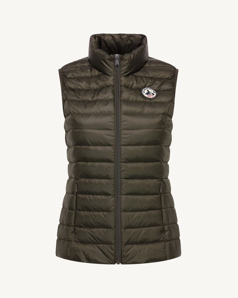 JOTT Plomb Seda Lightweight Sleeveless Ženske Donje Jakne Kafe | ZWM-6348