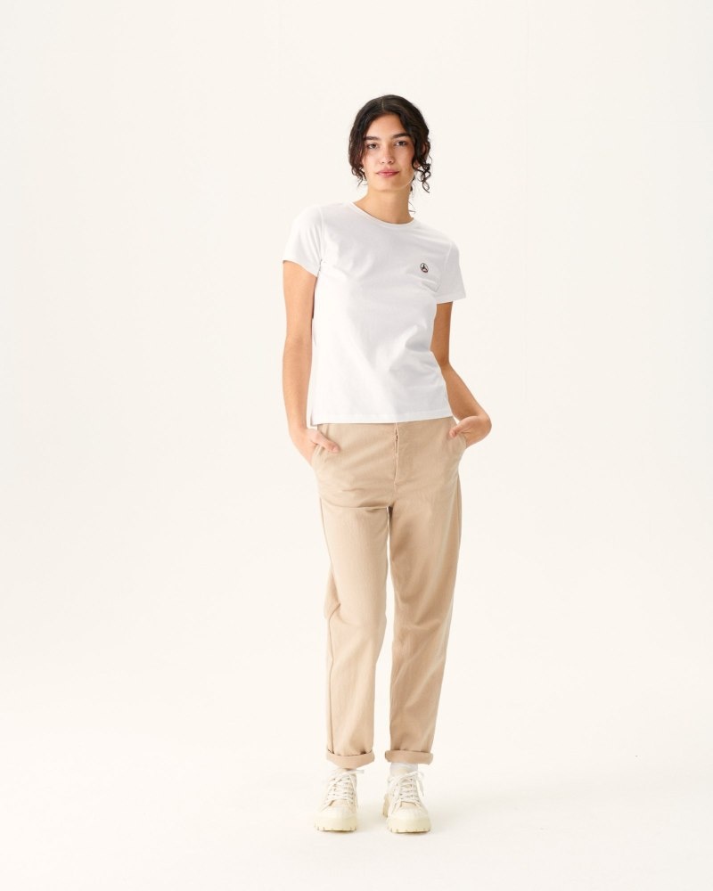 JOTT Rosas Round Neck Ženske Majice Bijele | JBD-8263