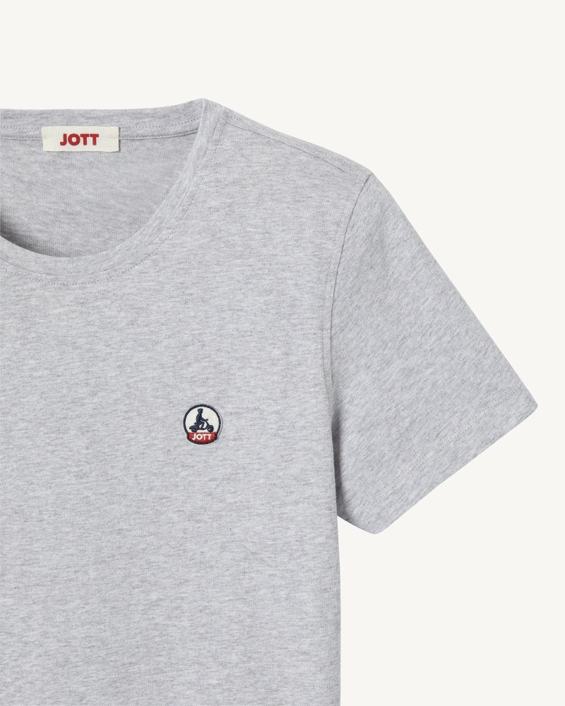 JOTT Rosas Round Neck Ženske Majice Sive | NUP-4036