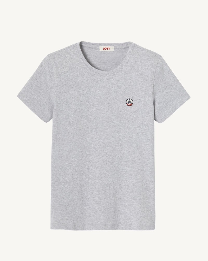 JOTT Rosas Round Neck Ženske Majice Sive | NUP-4036