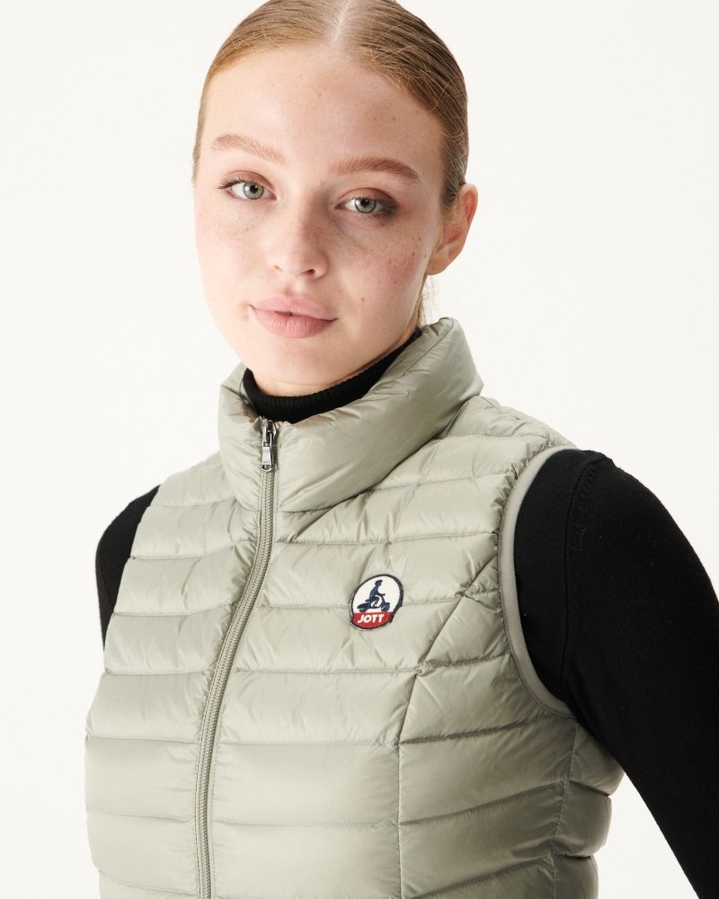 JOTT Seda Light Sleeveless Ženske Donje Jakne Sive Zelene | CDJ-6072