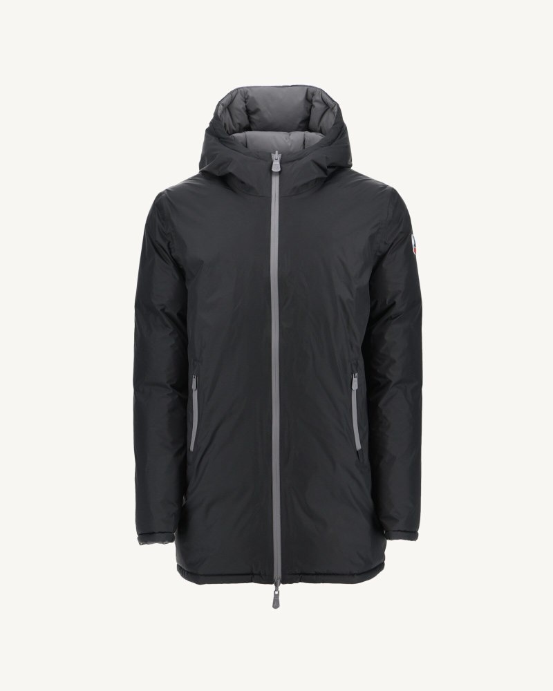 JOTT Toronto Reversible Extreme Cold Hooded Muške Donje Jakne Crne Tamno Sive | VOU-1751