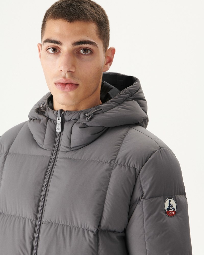 JOTT Toronto Reversible Extreme Cold Hooded Muške Donje Jakne Crne Tamno Sive | VOU-1751