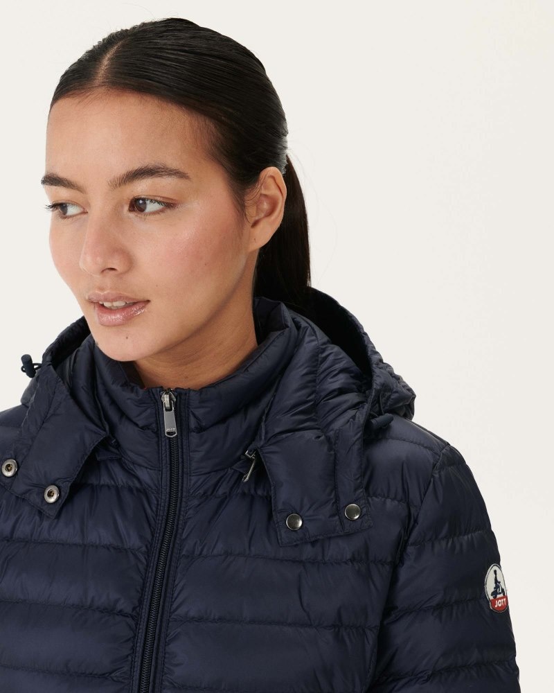 JOTT Vero Long Hooded Ženske Pufer Jakne Tamnoplave | SFA-9943