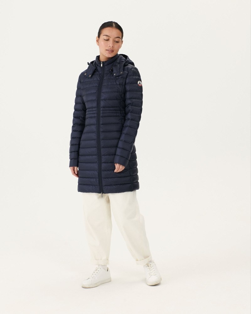 JOTT Vero Long Hooded Ženske Pufer Jakne Tamnoplave | SFA-9943