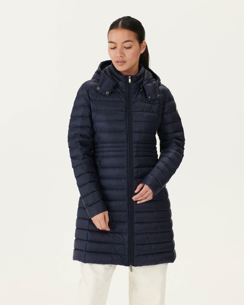 JOTT Vero Long Hooded Ženske Pufer Jakne Tamnoplave | SFA-9943