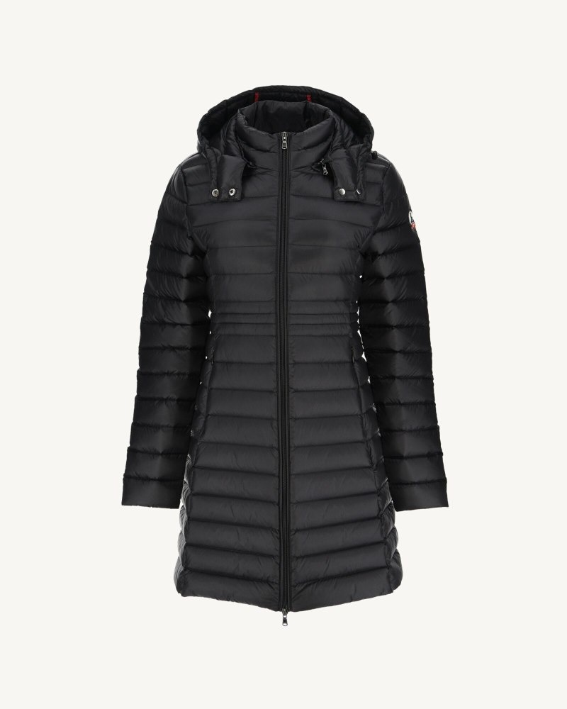 JOTT Vero Long Hooded Ženske Pufer Jakne Crne | KWM-5768