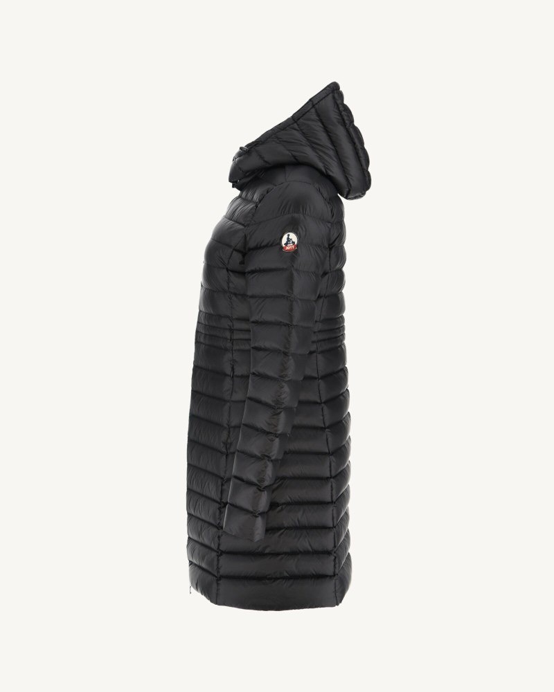 JOTT Vero Long Hooded Ženske Pufer Jakne Crne | KWM-5768