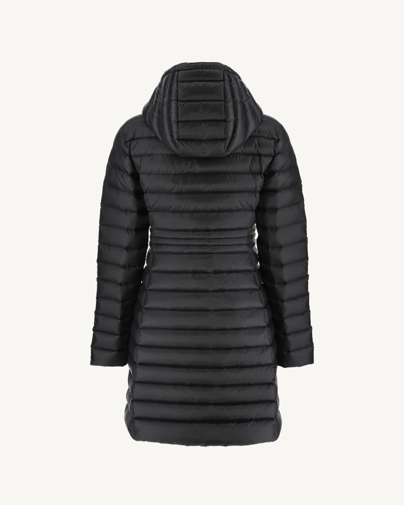 JOTT Vero Long Hooded Ženske Pufer Jakne Crne | KWM-5768