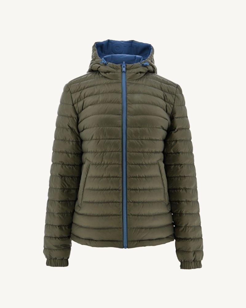 JOTT Vienna Reversible Hooded Ženske Donje Jakne Plave Maslinasto Zelene | GJF-4986