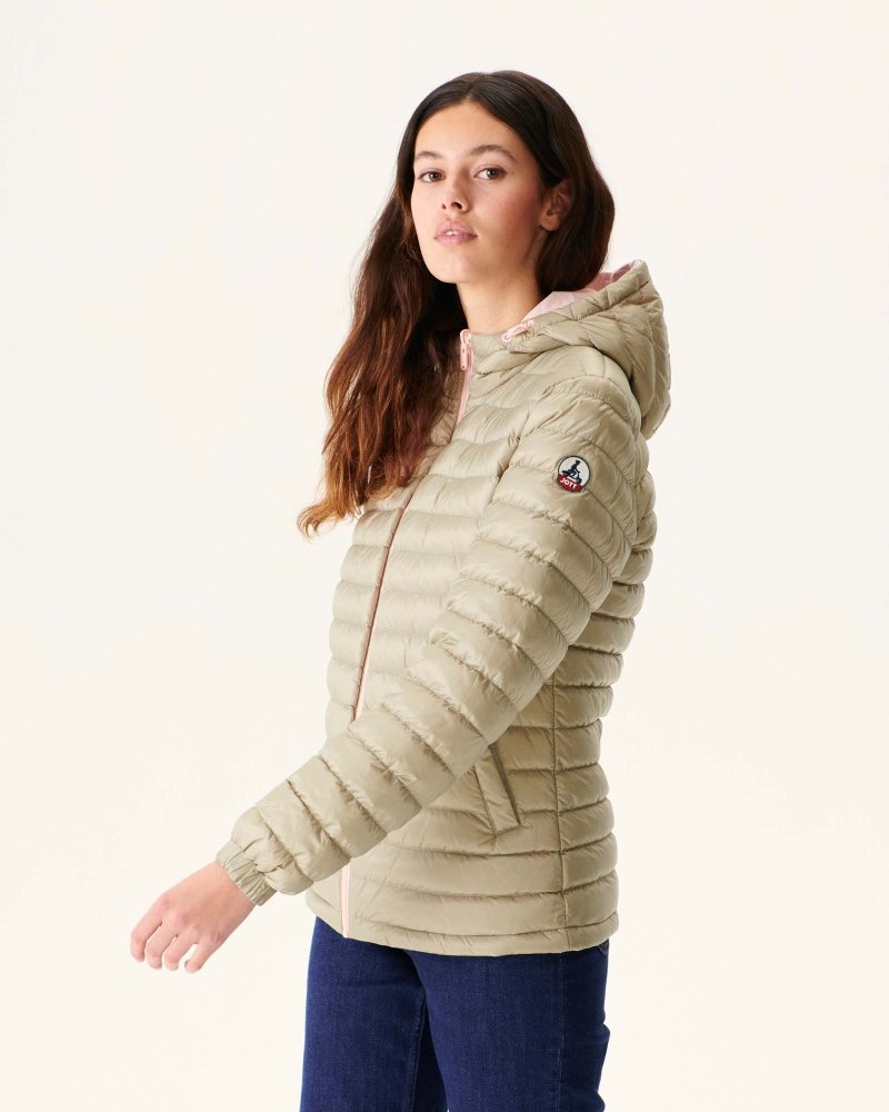 JOTT Vienna Reversible Hooded Ženske Donje Jakne Svijetlo Roze Bež | HKH-3622