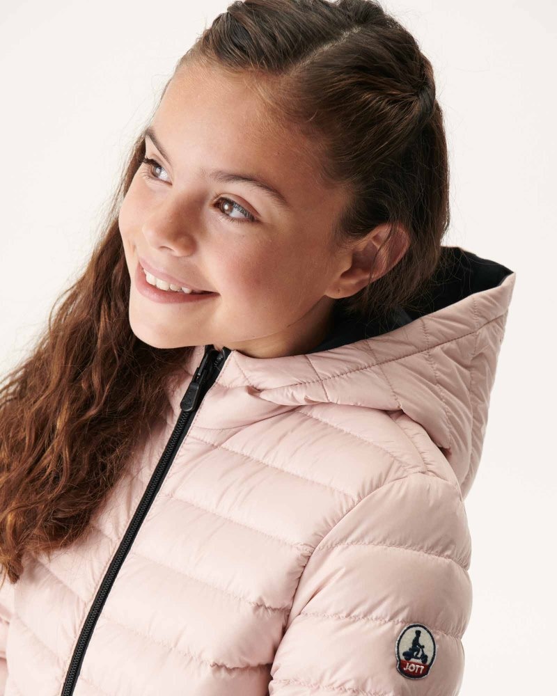 JOTT Zurich Reversible Hooded Dječje Donje Jakne Crne Svijetlo Roze | WLK-3775
